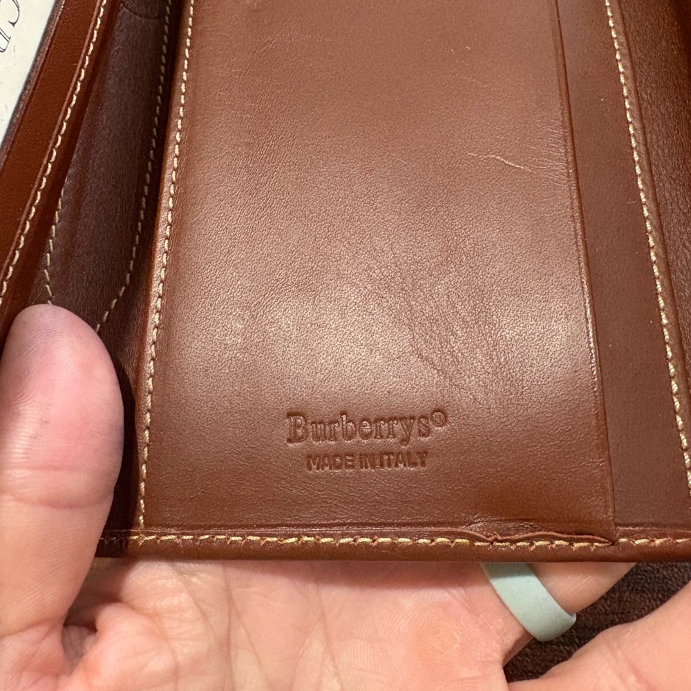 Burberry Haymarket Check coated canvas long wallet with brown leather trim - Picture 10 of 15